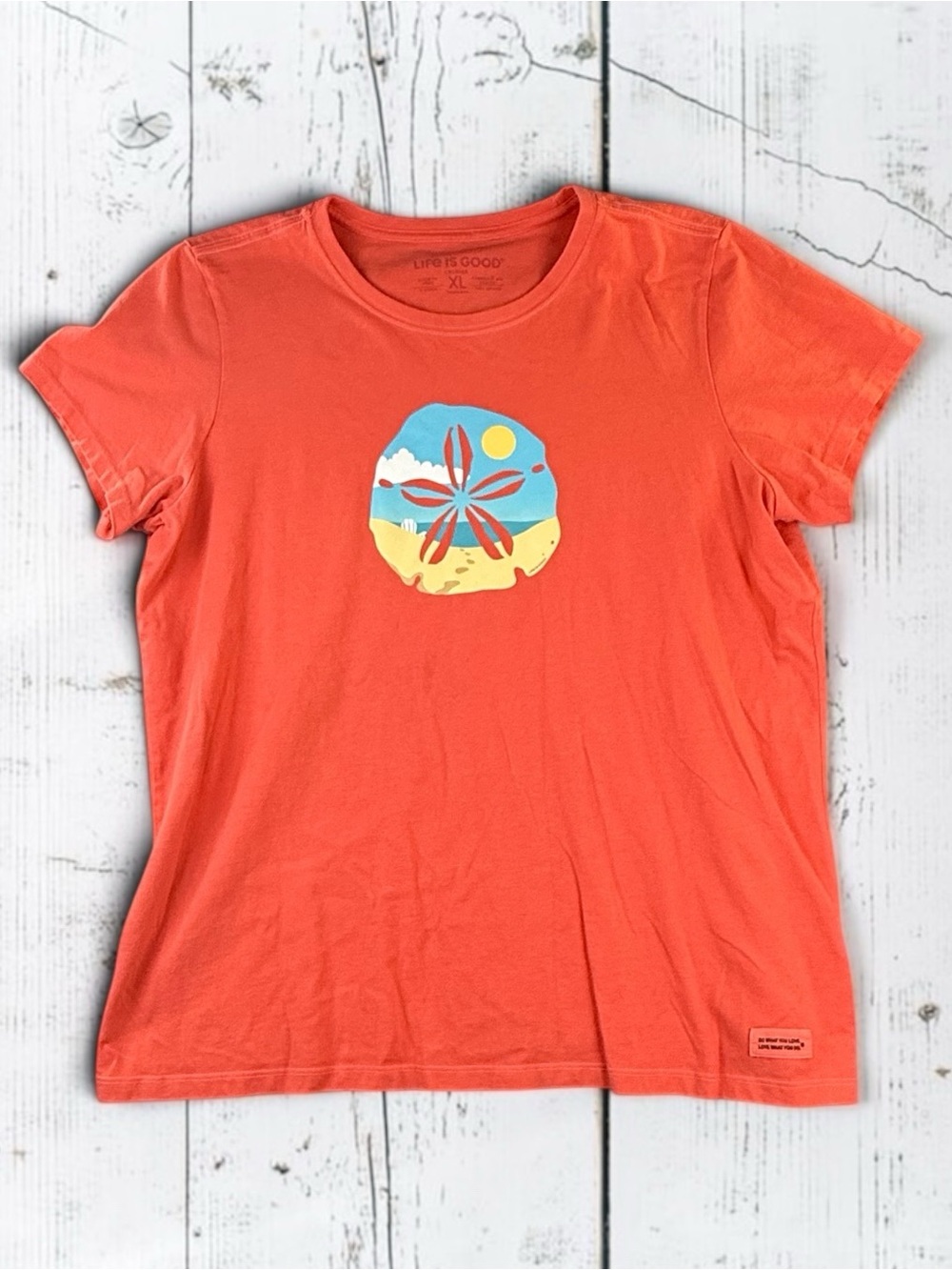 Life Is Good Coral Beach Sand Dollar Tee - Kids